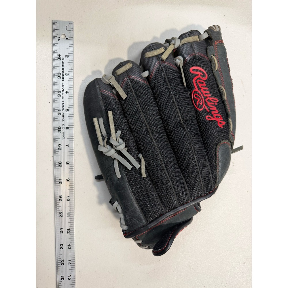 Rawlings 13 Inch Baseball Glove Black Leather Mesh Basket Web R130BGS Right Hand